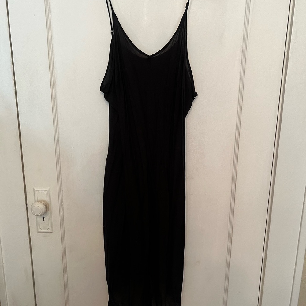 Anthropologie 24W black sheer button down dress - Picture 7 of 7